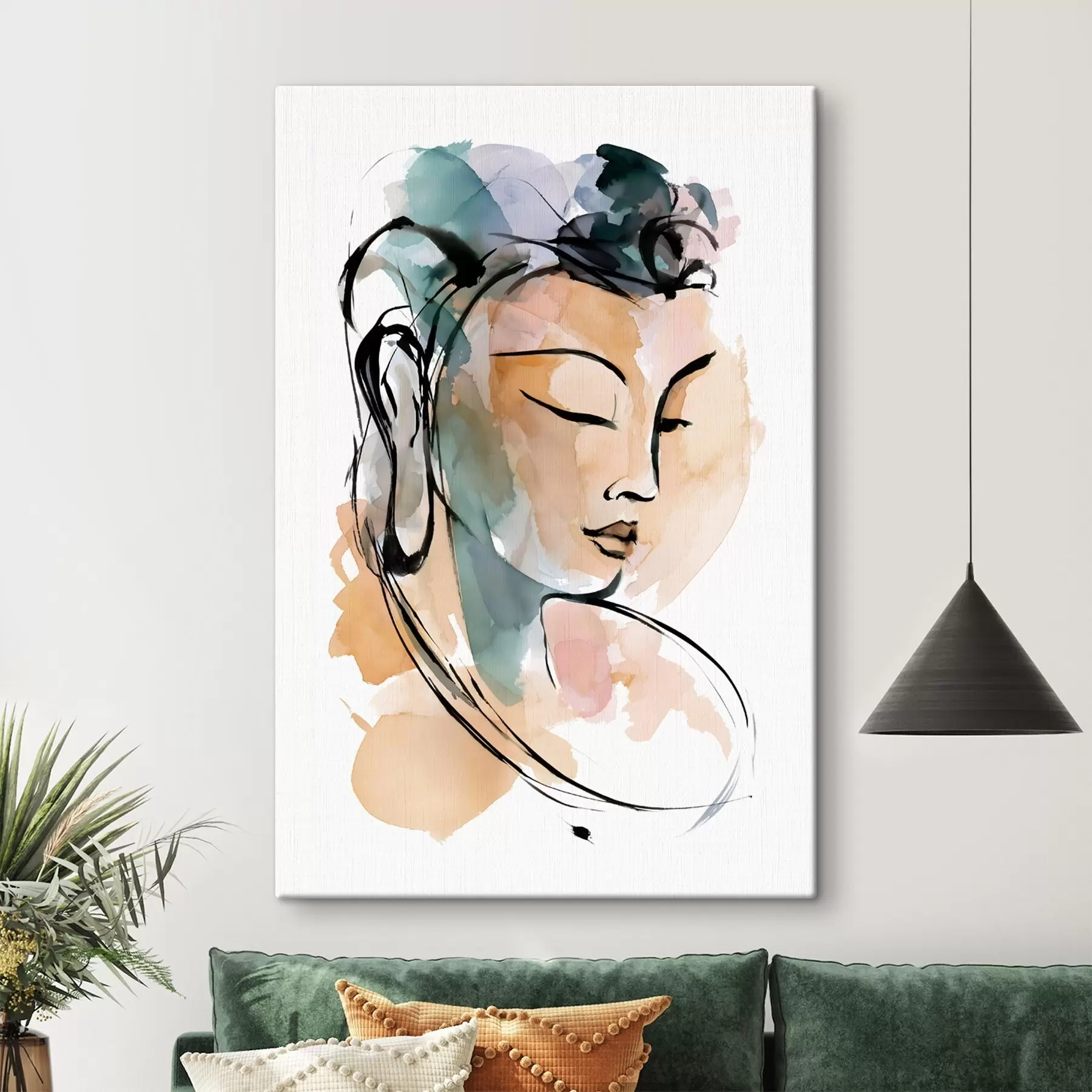 Fototapete Eine Zeichnung des Buddha im Aquarellstil s50481