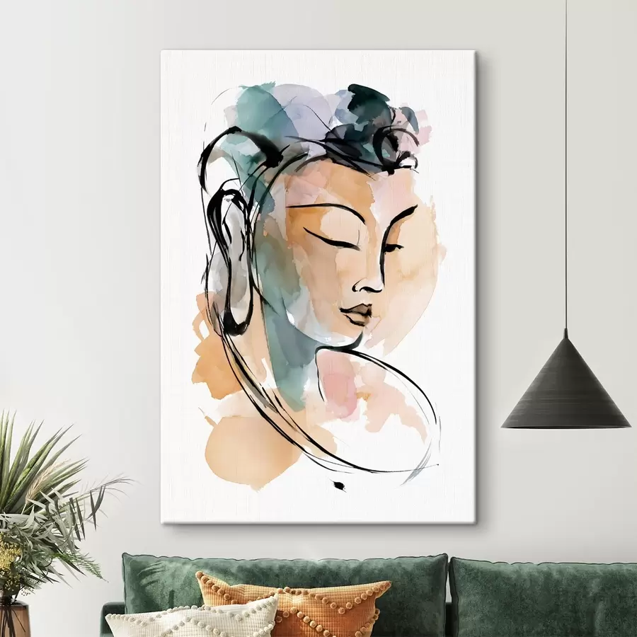 Fototapete Eine Zeichnung des Buddha im Aquarellstil s50481