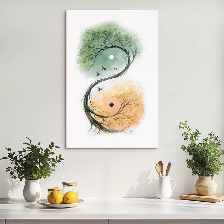 Fototapete Ein Baum, der die Form des Yin-Yang-Symbols annimmt s50482