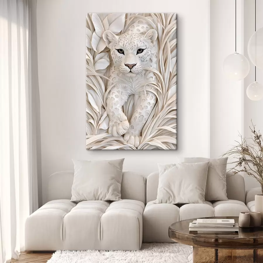 Fototapete Ein Leopard im Flachrelief-Stil s50514