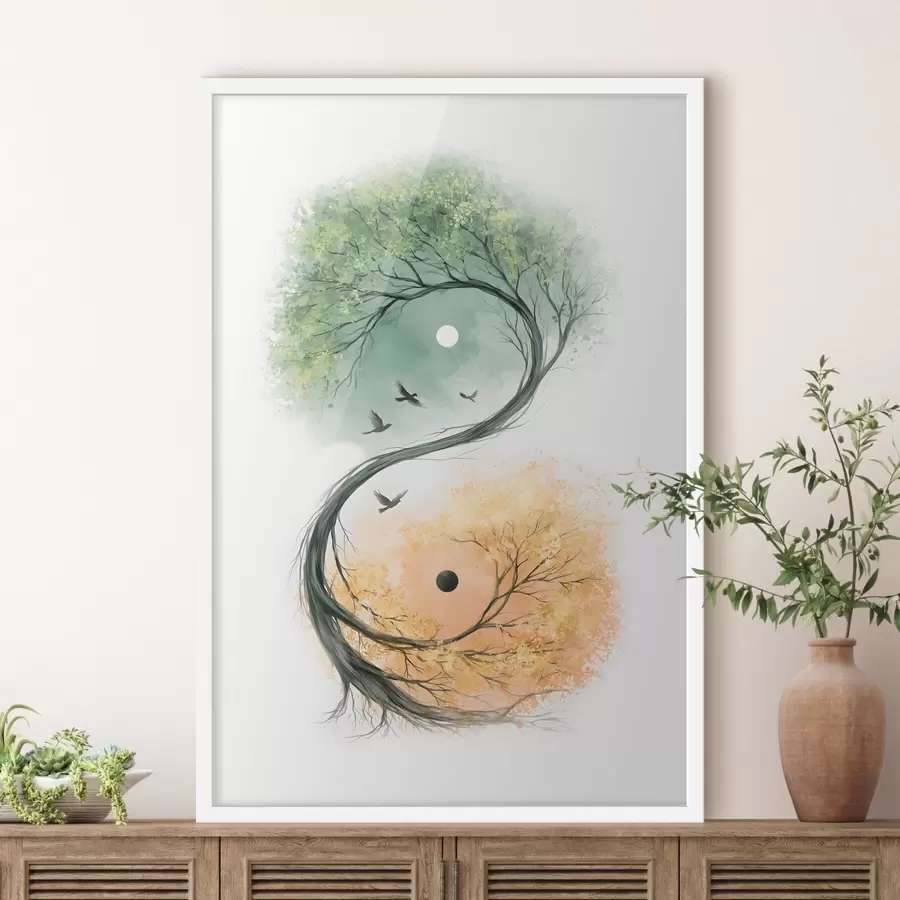 Fototapete Ein Baum, der die Form des Yin-Yang-Symbols annimmt f50482