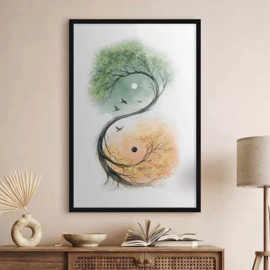 Fototapete Ein Baum, der die Form des Yin-Yang-Symbols annimmt f50482