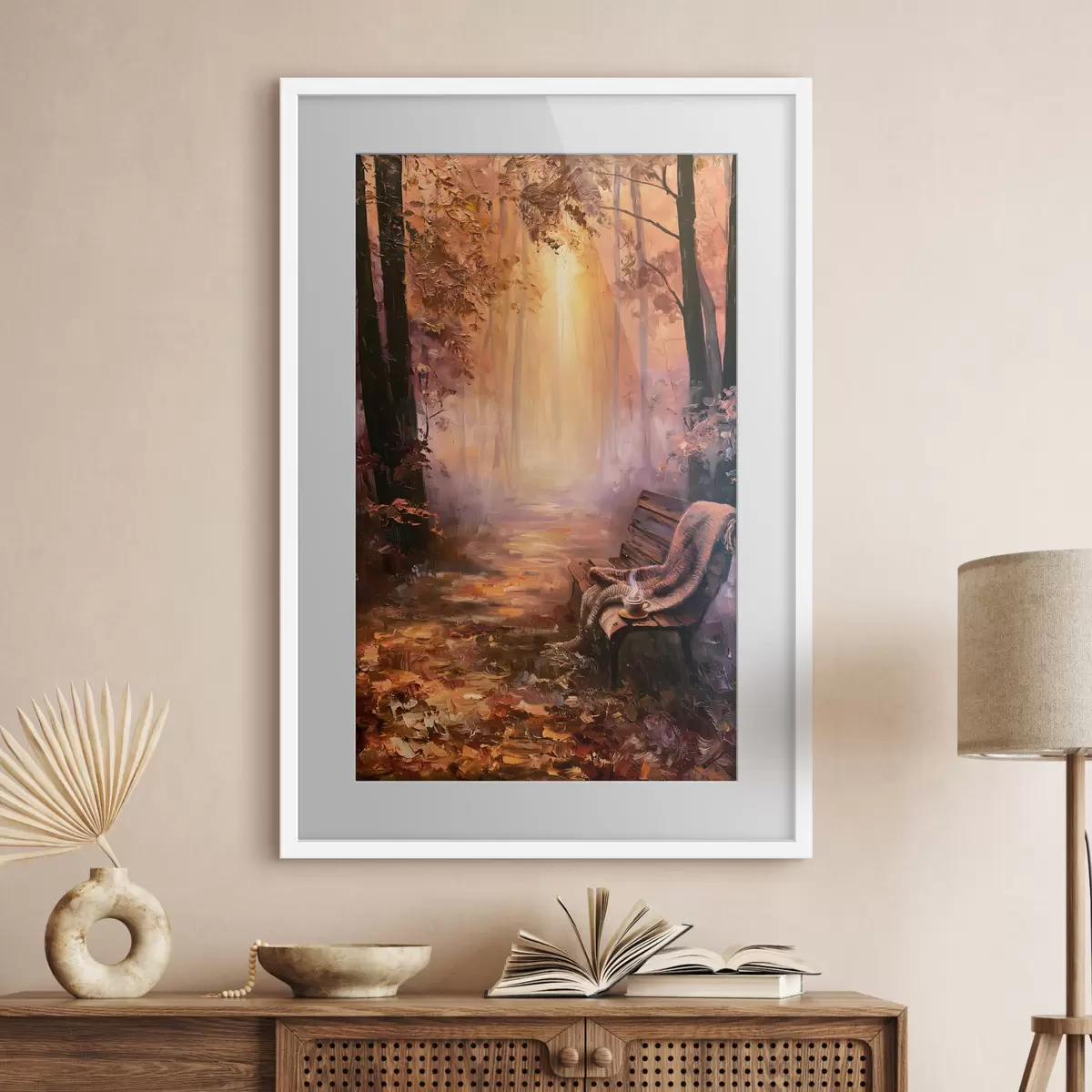 Poster Ein Herbstmorgen im Wald f50487