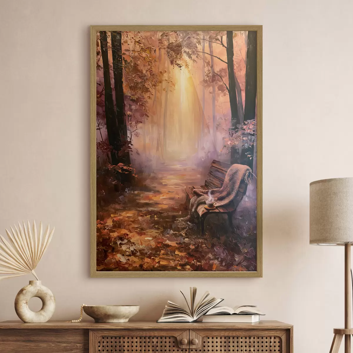 Poster Ein Herbstmorgen im Wald f50487