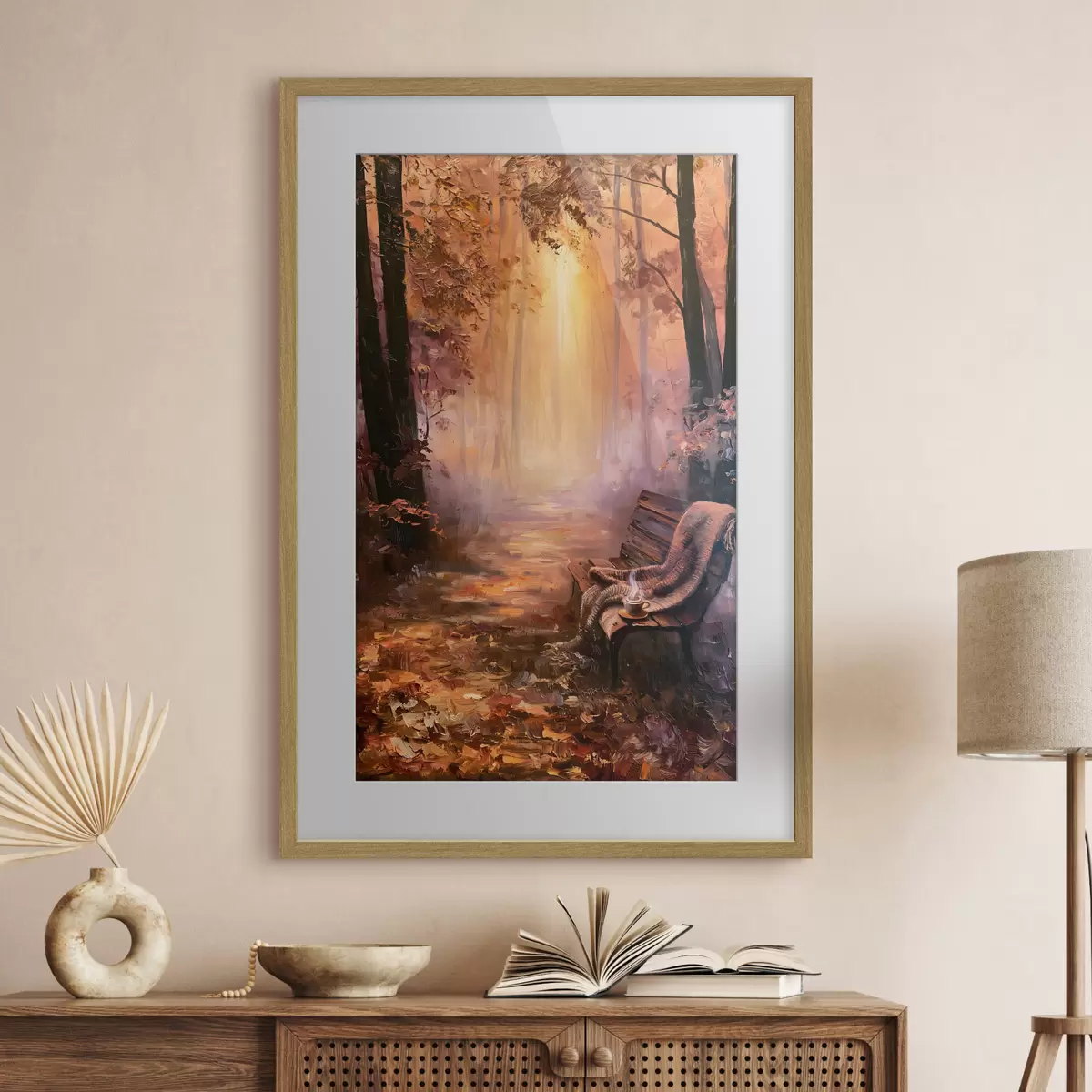 Poster Ein Herbstmorgen im Wald f50487