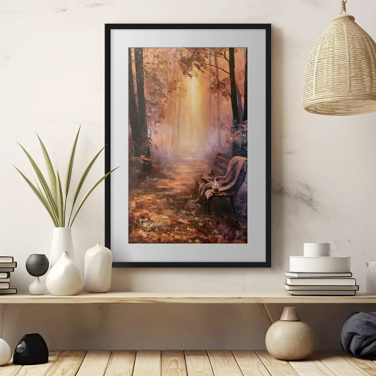 Poster Ein Herbstmorgen im Wald f50487
