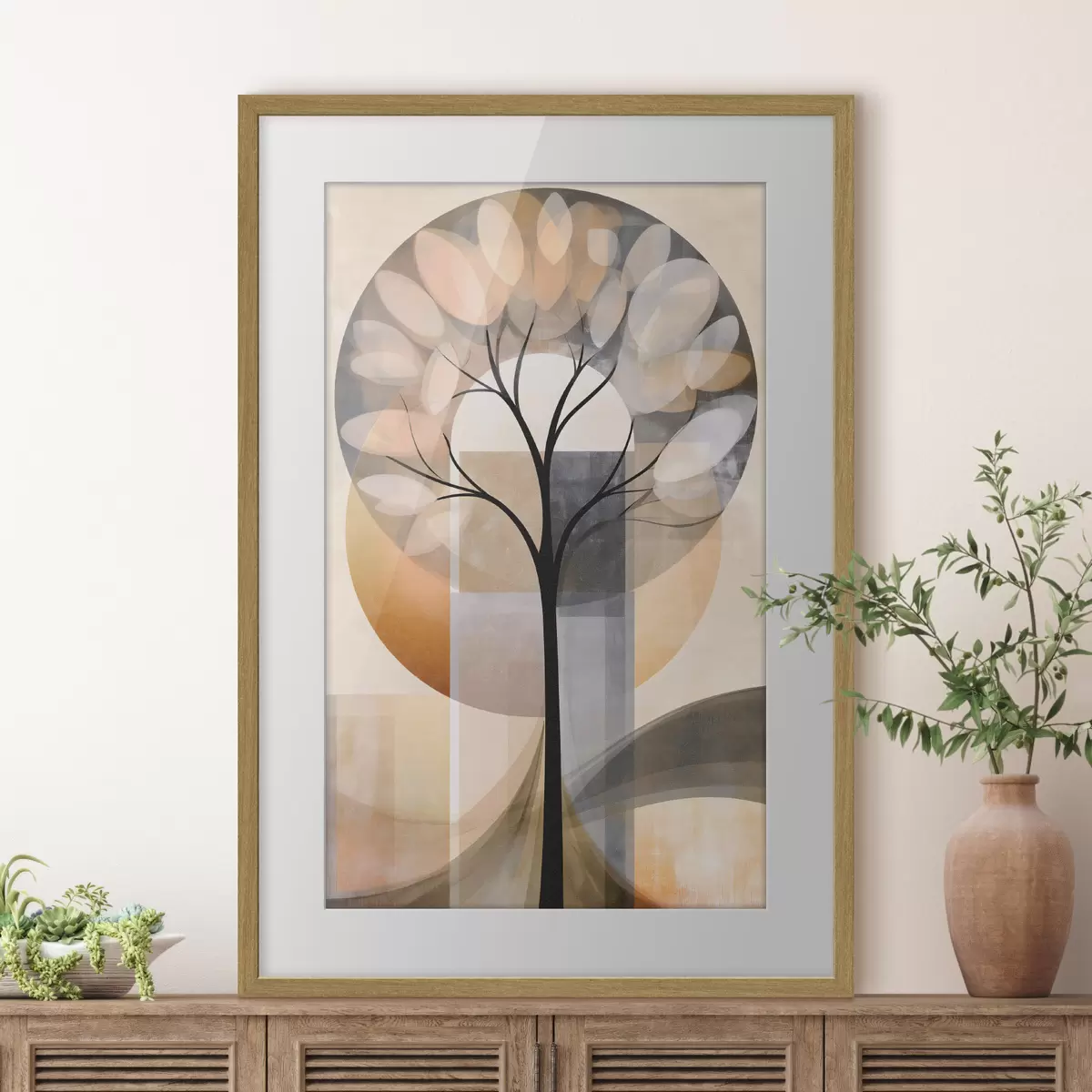 Poster Ein abstrakter Baum im skandinavischen Stil f50489