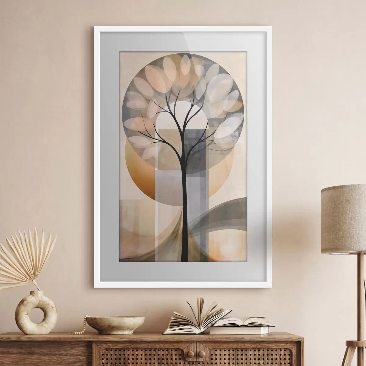 Poster Ein abstrakter Baum im skandinavischen Stil f50489