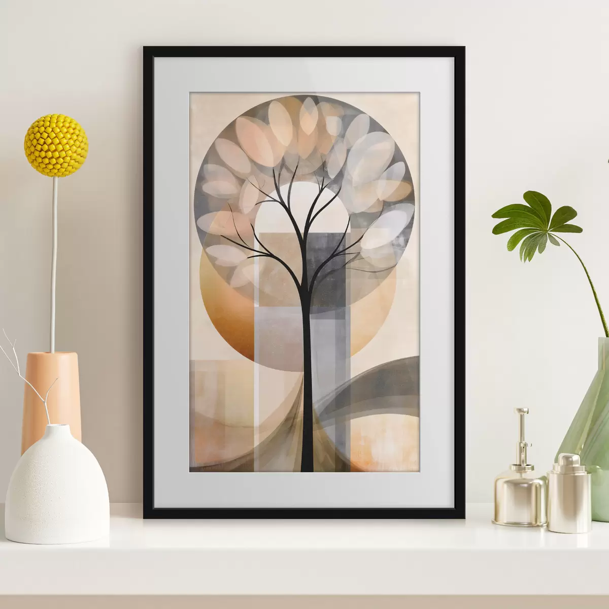 Poster Ein abstrakter Baum im skandinavischen Stil f50489