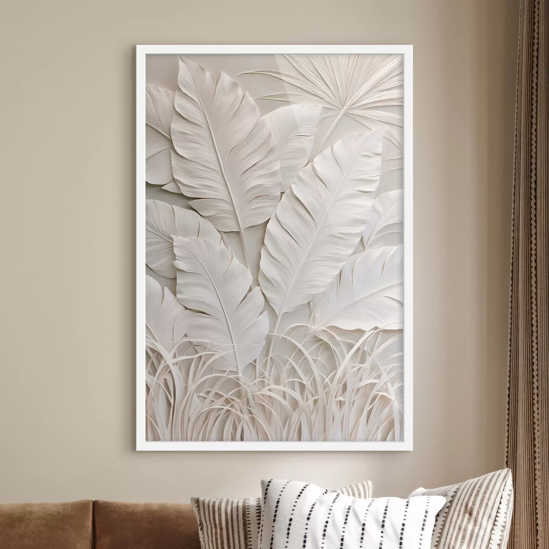 Fototapete Tropische Blätter im Flachrelief-Stil f50513