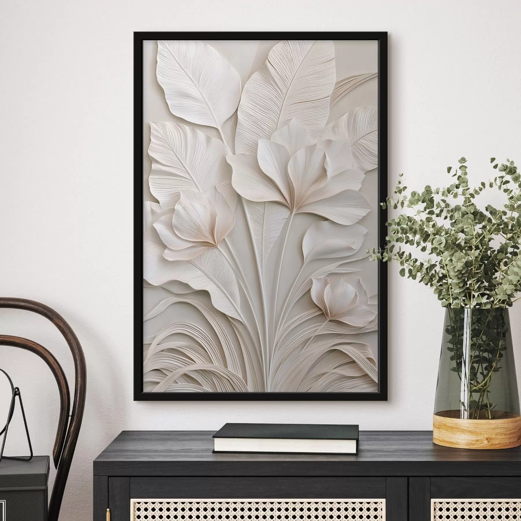 Fototapete Tropische Blumen im Flachrelief-Stil f50515