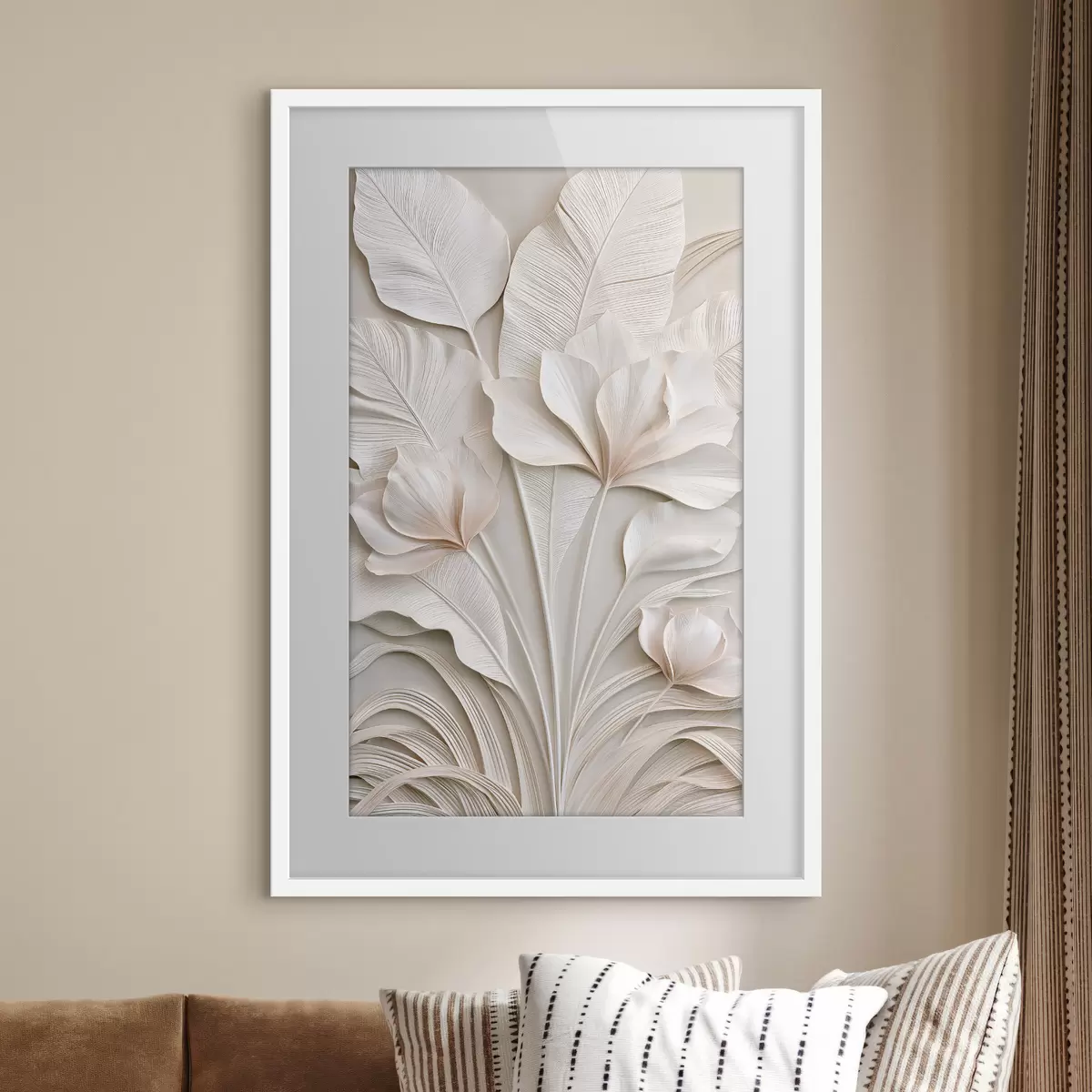 Poster Tropische Blumen im Flachrelief-Stil f50515