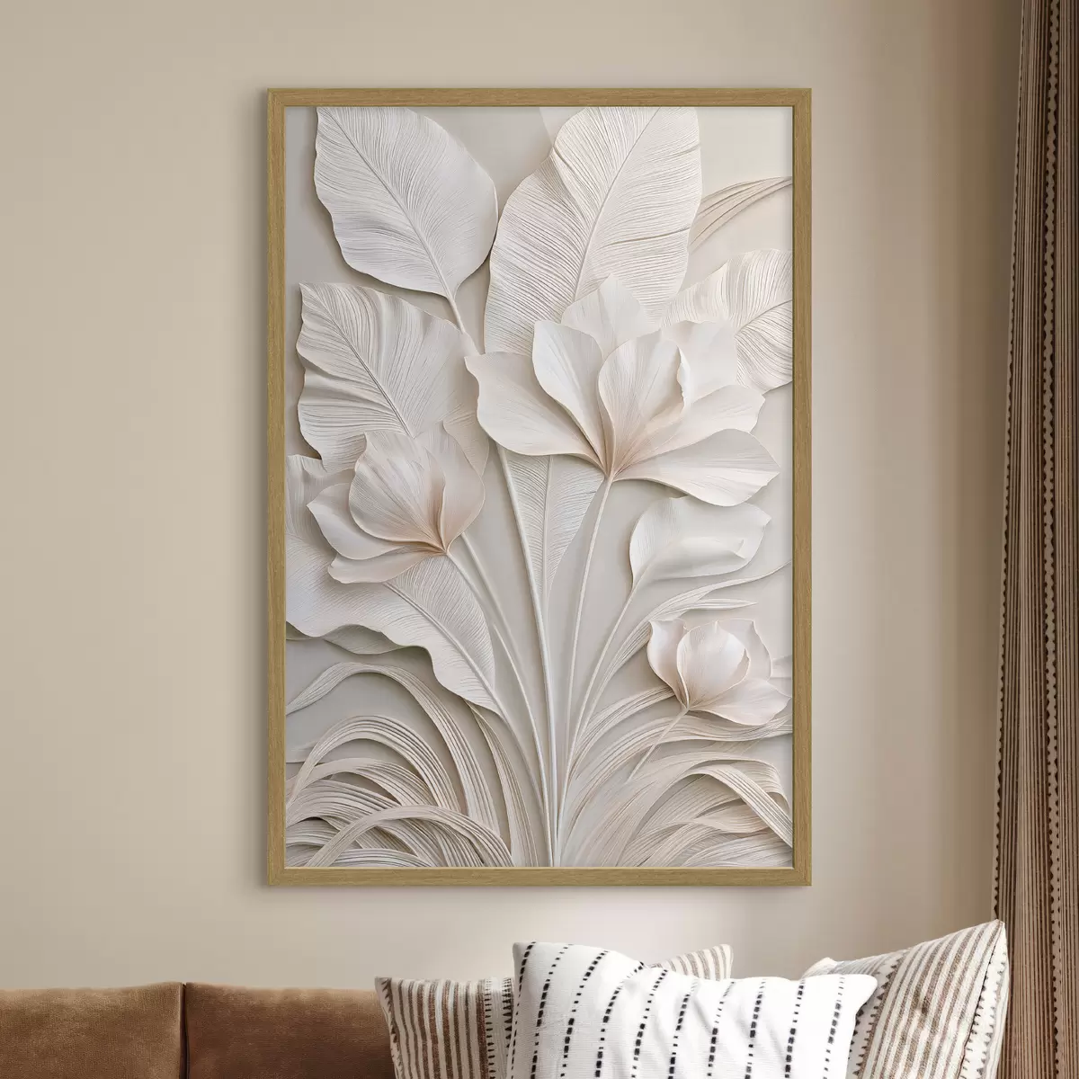 Poster Tropische Blumen im Flachrelief-Stil f50515