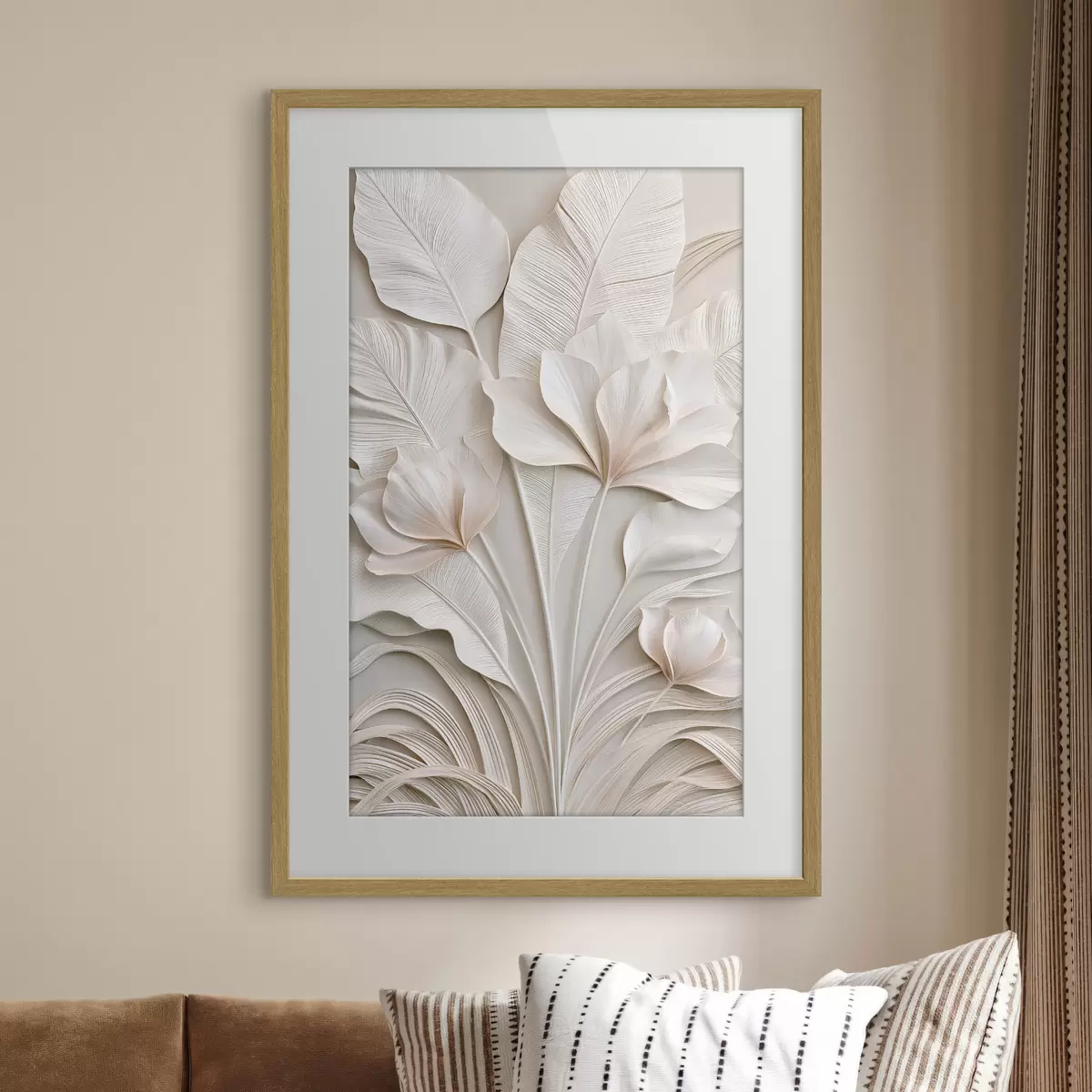 Poster Tropische Blumen im Flachrelief-Stil f50515