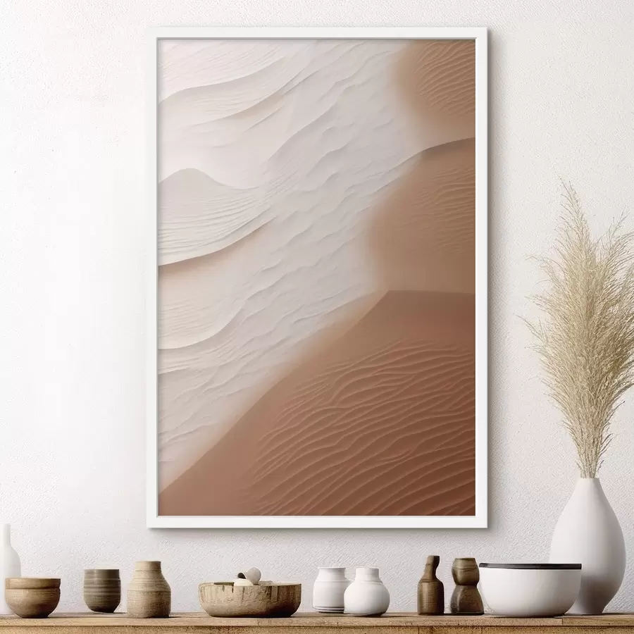 Fototapete Wogende Sanddünen in einer Wüste mit sanften, fließenden Kurven und Strukturen f50614
