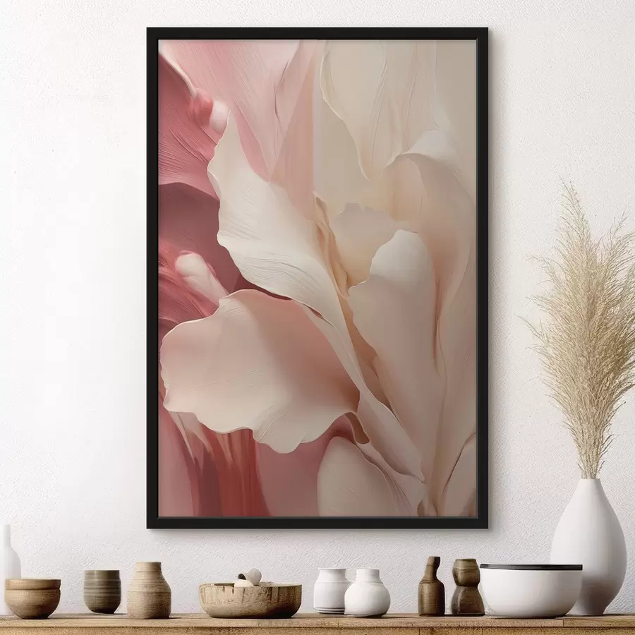 Fototapete Zarte, vielschichtige Blütenblätter mit roten und rosa Akzenten f50635