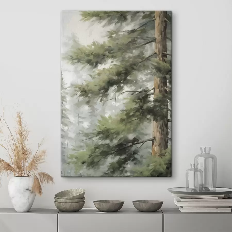 Fototapete Kiefernzweige, Imitationsgemälde s50662