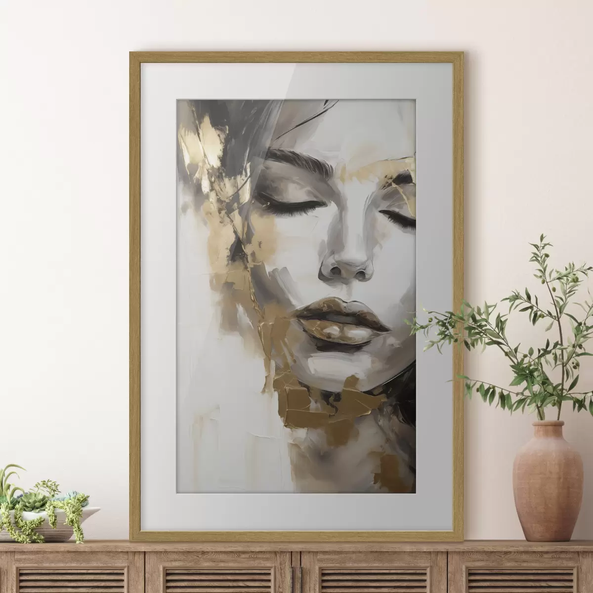 Poster Abstraktes Porträt einer Frau f50661