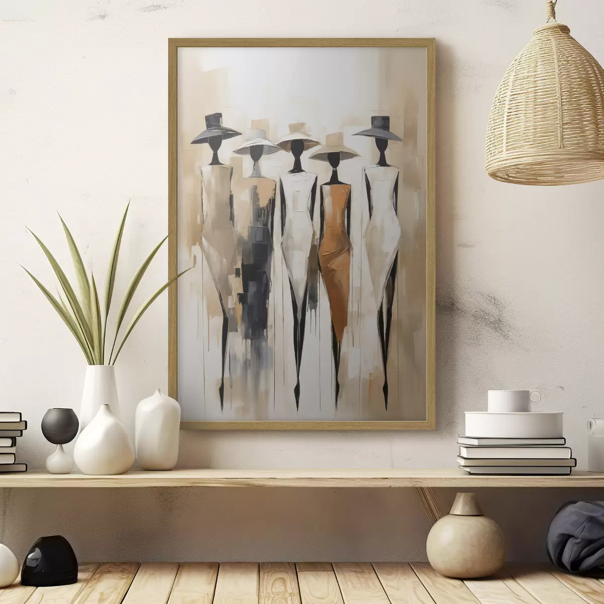 Poster Abstrakte Silhouetten, Malerei-Imitation f50664