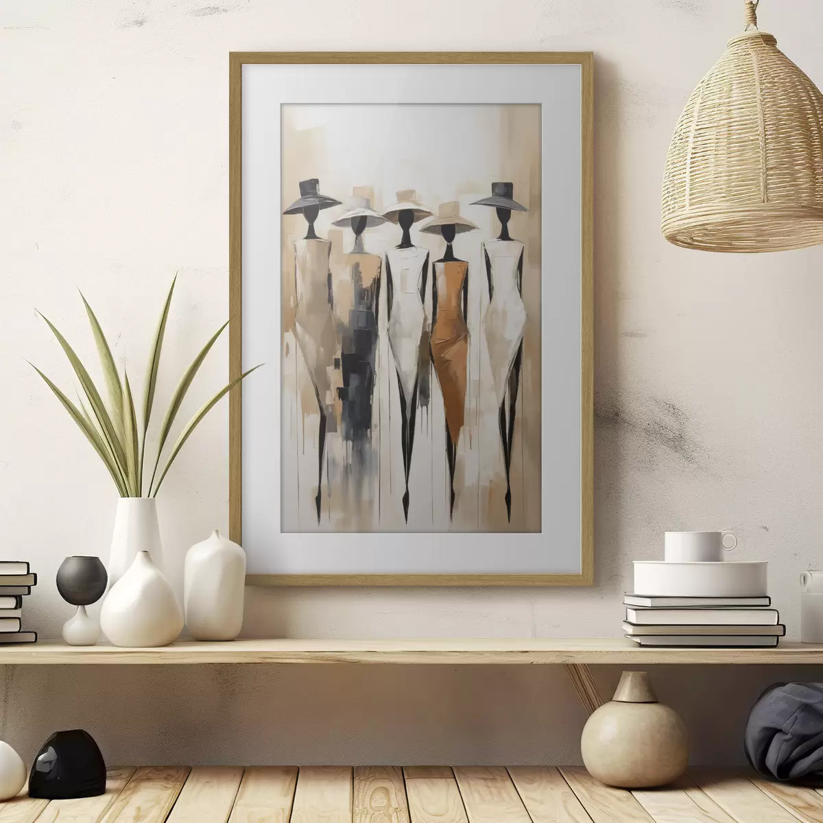 Poster Abstrakte Silhouetten, Malerei-Imitation f50664