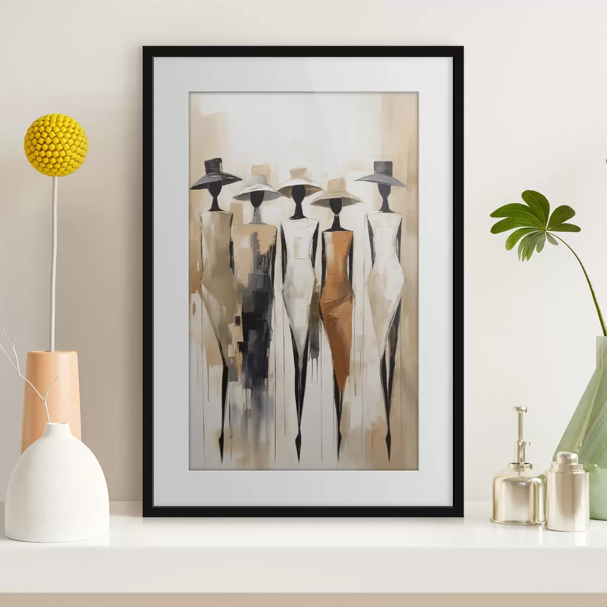 Poster Abstrakte Silhouetten, Malerei-Imitation f50664