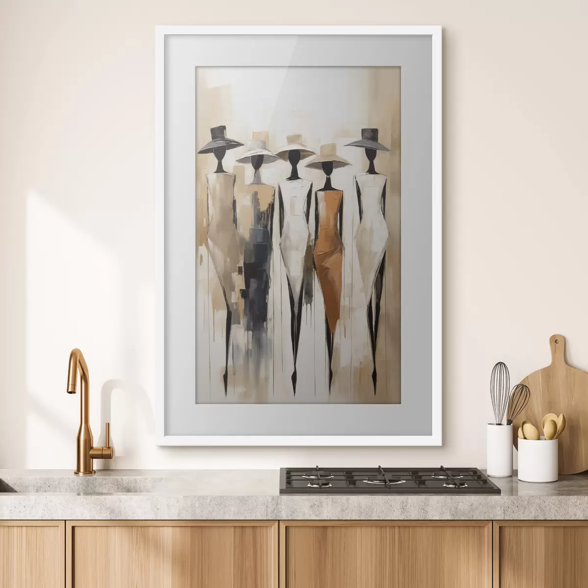 Poster Abstrakte Silhouetten, Malerei-Imitation f50664