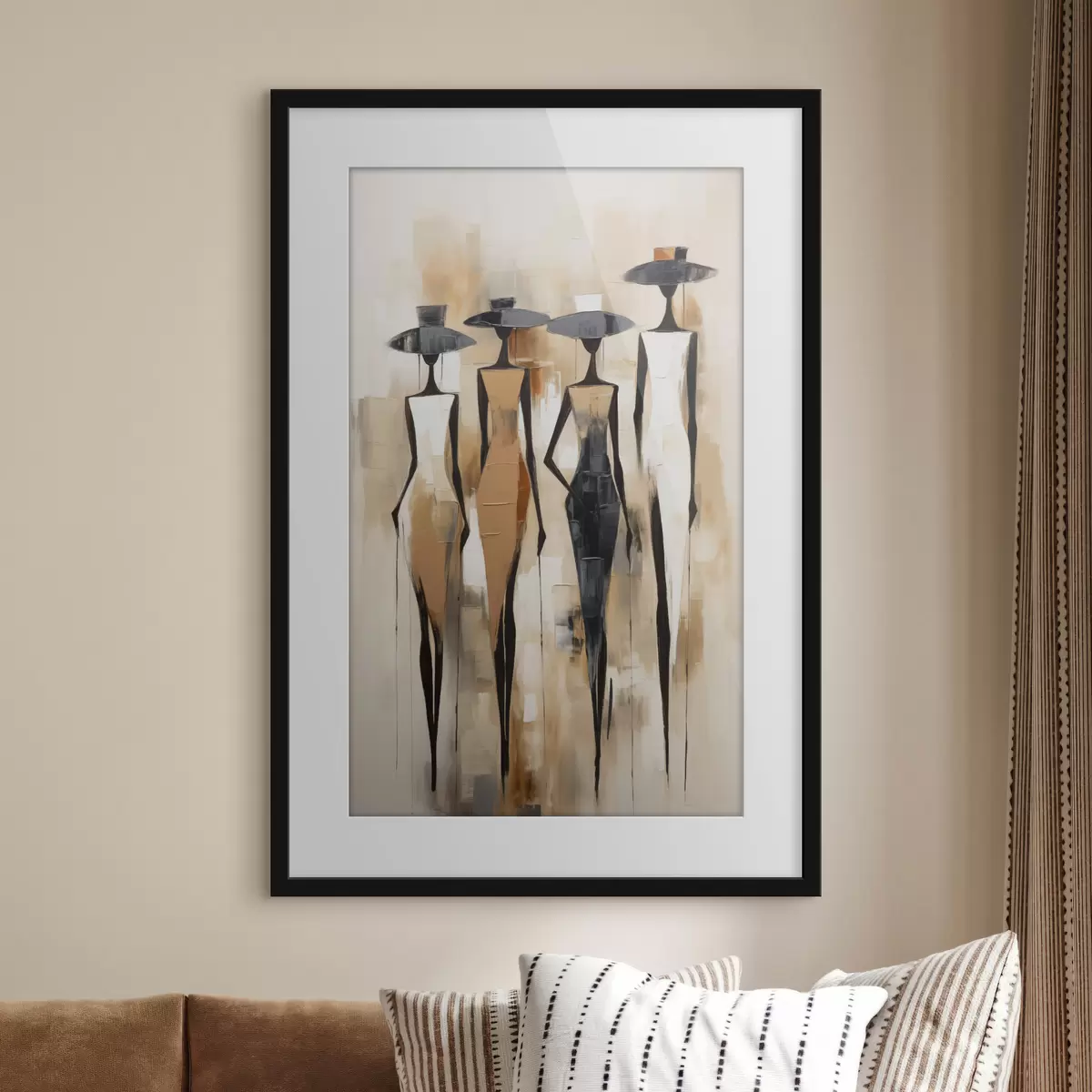 Poster Schlanke Gestalten mit Hüten f50665