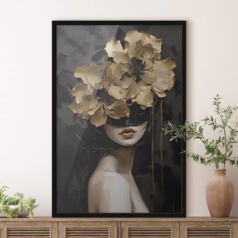 Fototapete Ein Mädchen mit Blumen im Haar f50670