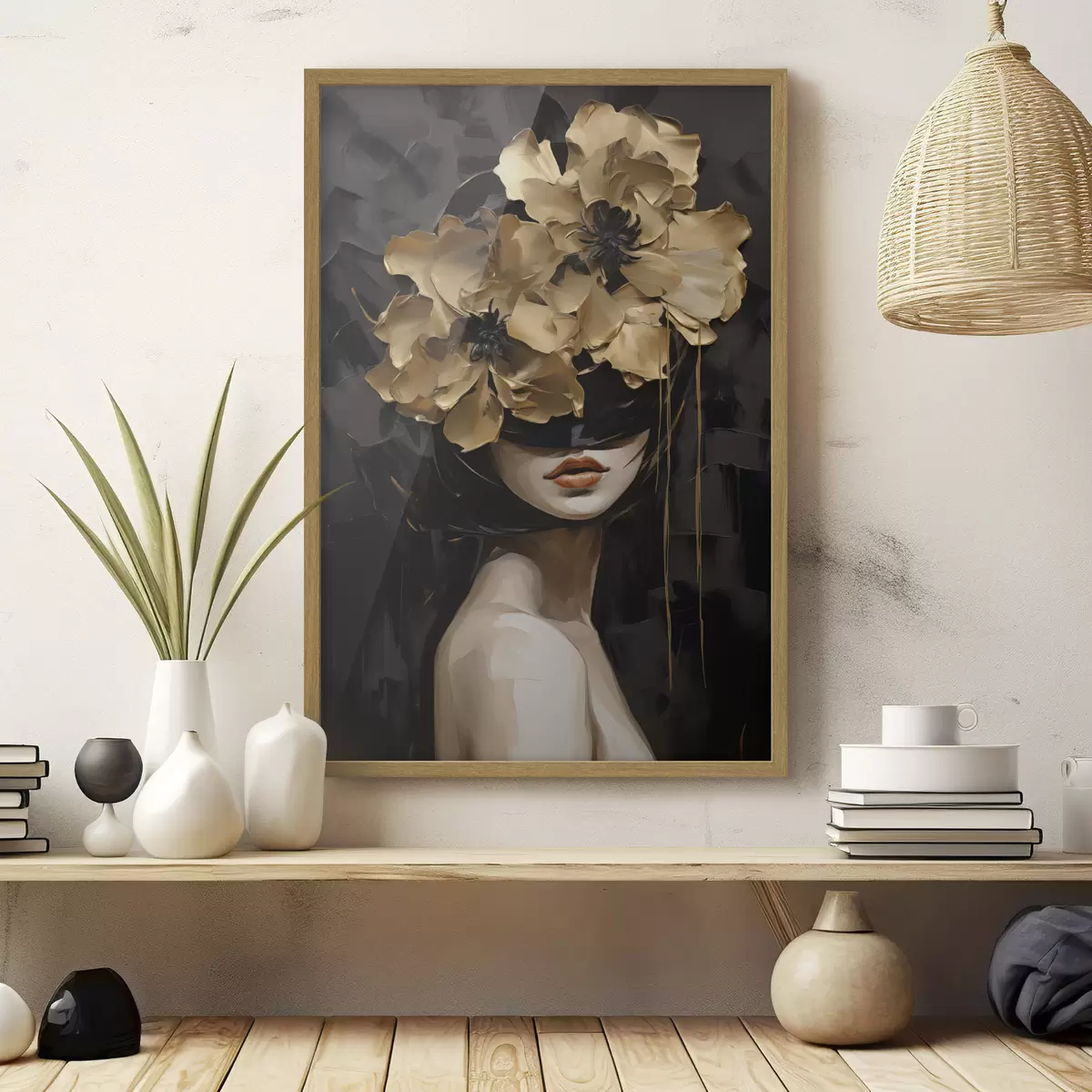 Poster Ein Mädchen mit Blumen im Haar f50670