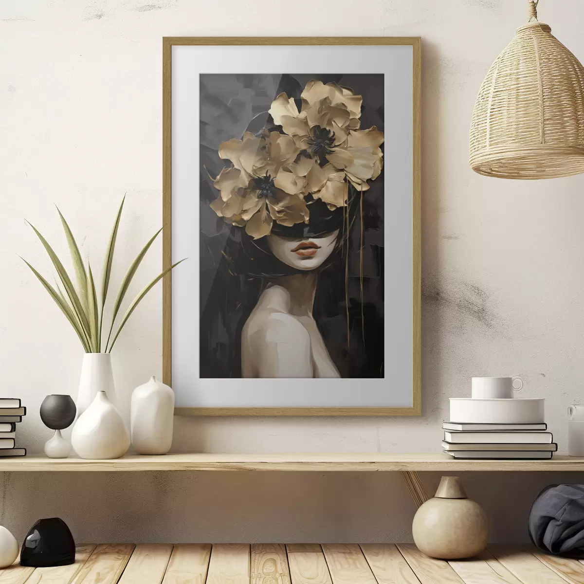 Poster Ein Mädchen mit Blumen im Haar f50670