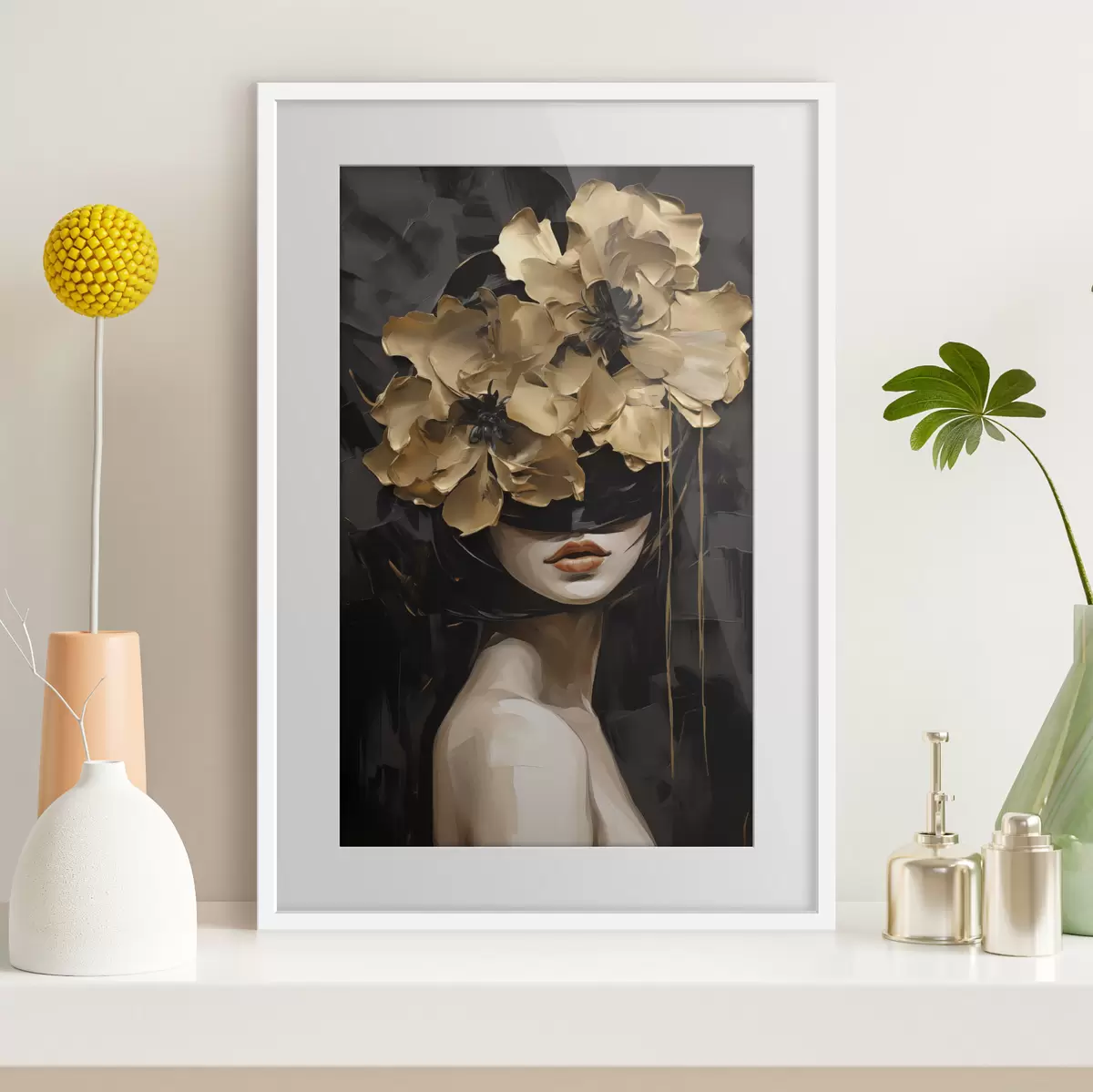 Poster Ein Mädchen mit Blumen im Haar f50670