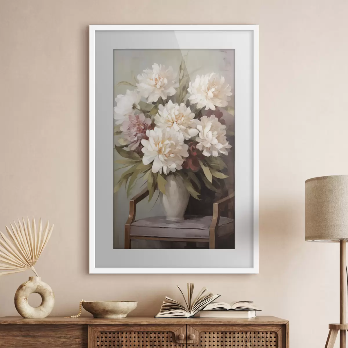 Poster Ein Blumenstrauß in einer Vase, Nachbildung eines Gemäldes f50677