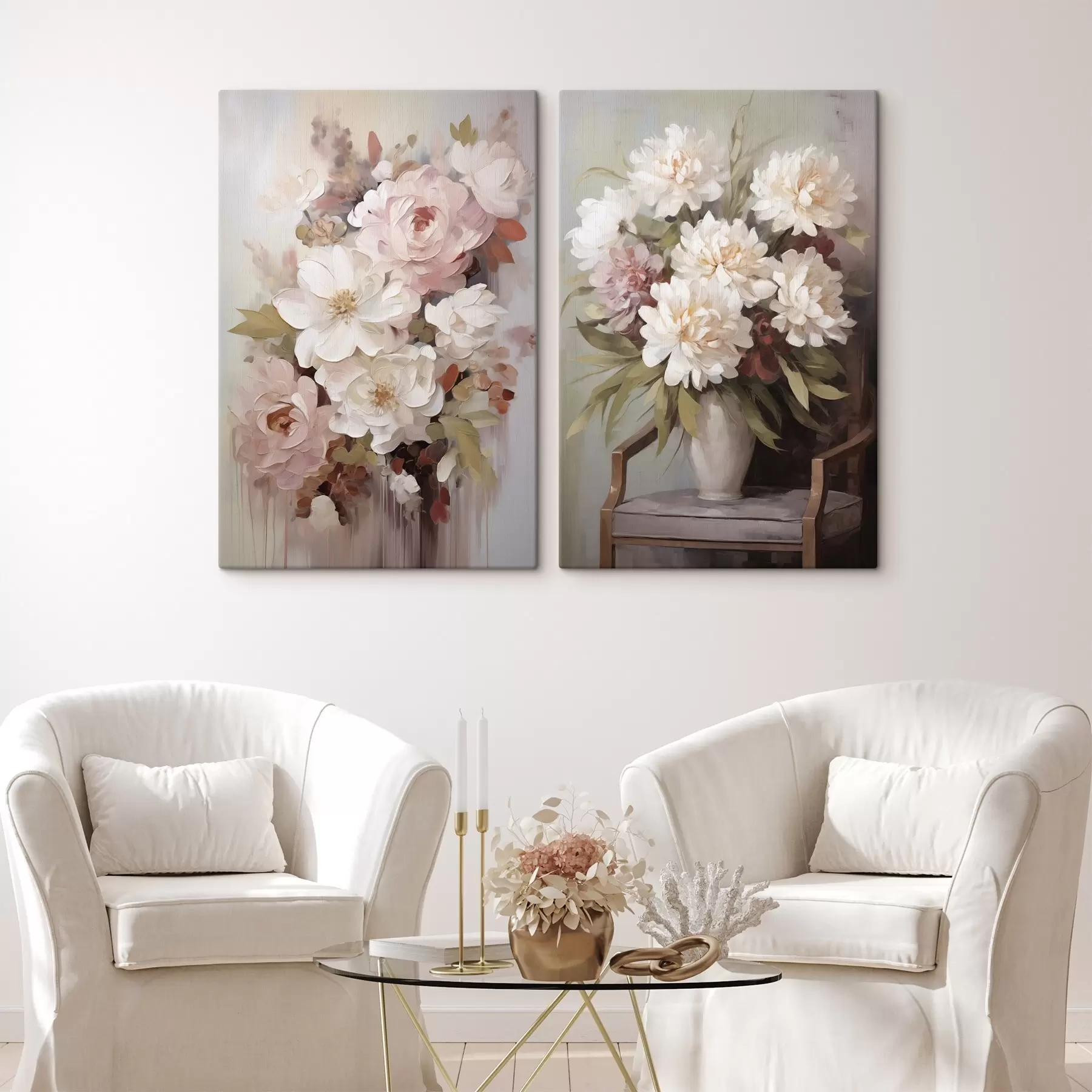 Fototapete Abstrakte Blumen, Nachbildung eines Gemäldes m30978