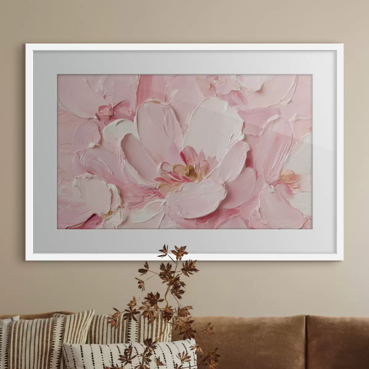 Poster Strukturierte rosa Blütenblätter großer Blüten f50585