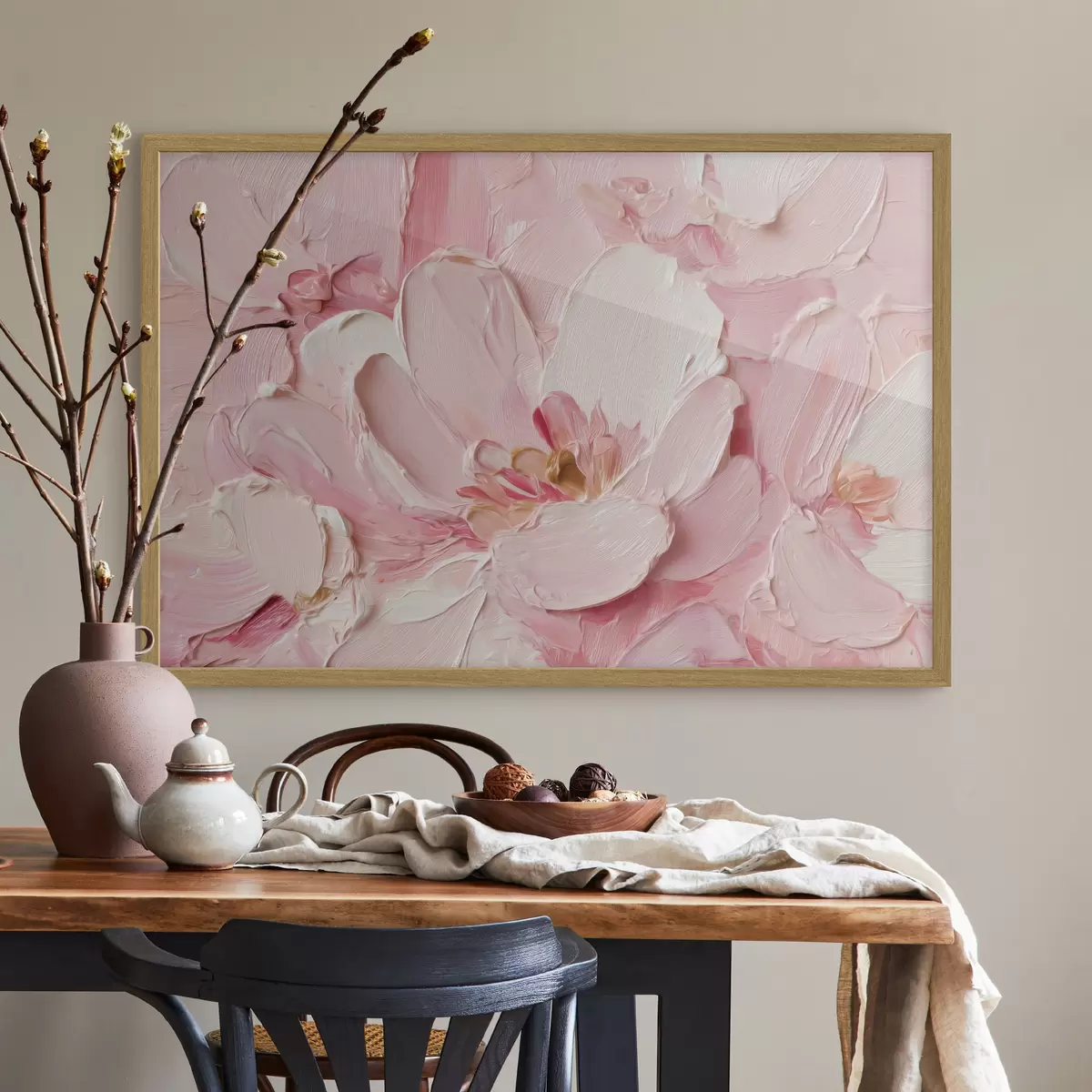 Poster Strukturierte rosa Blütenblätter großer Blüten f50585