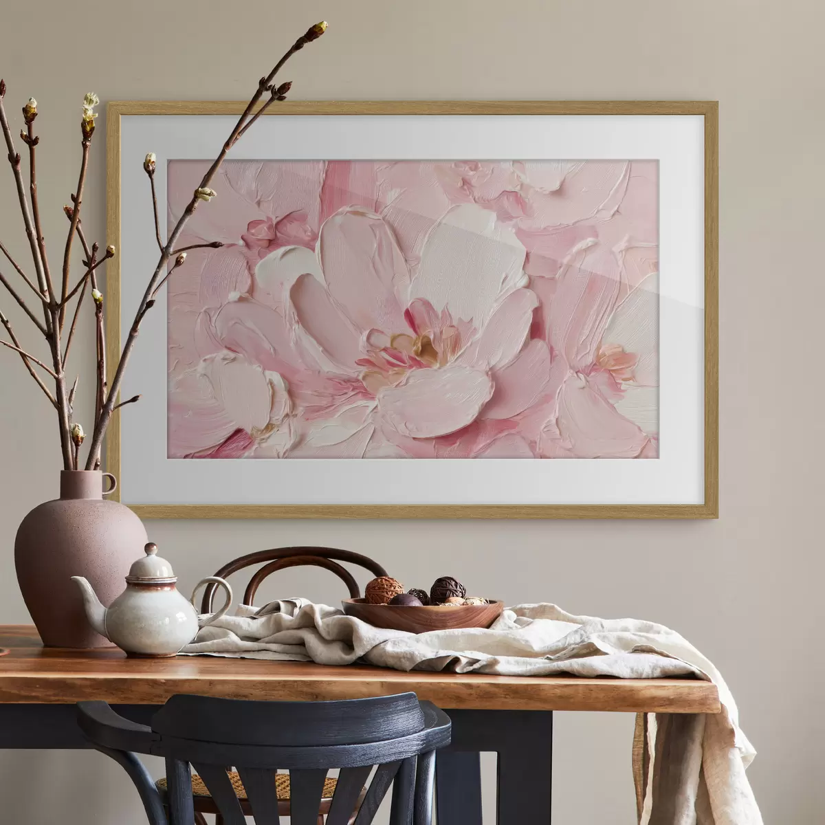 Poster Strukturierte rosa Blütenblätter großer Blüten f50585
