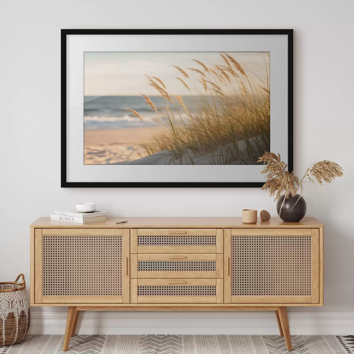 Poster Helle Sanddünen an einem ruhigen Meer f50593