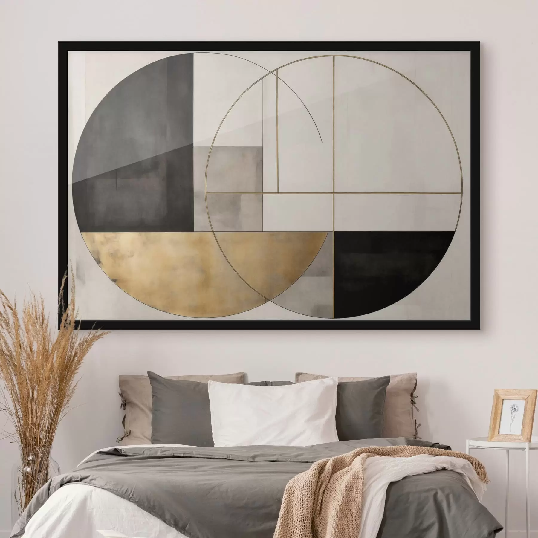 Fototapete Geometrische Kreise und Rechtecke in neutralen Farbtönen f50595