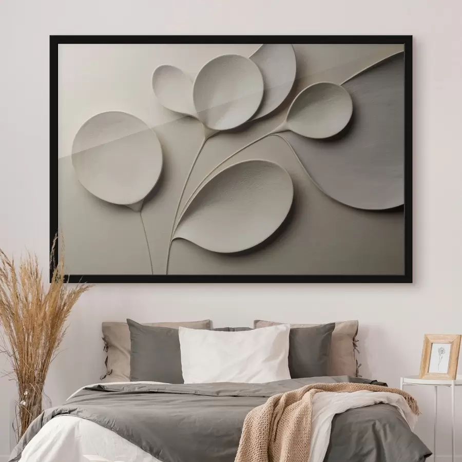 Fototapete Eine räumlich-minimalistische Komposition in einer hellbeigen Farbpalette f50015