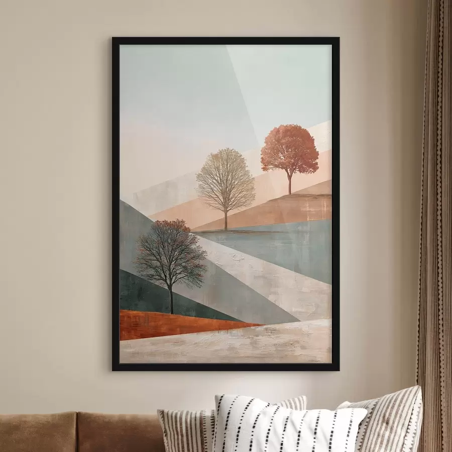 Fototapete Abstrakte Landschaft mit Bäumen f50570