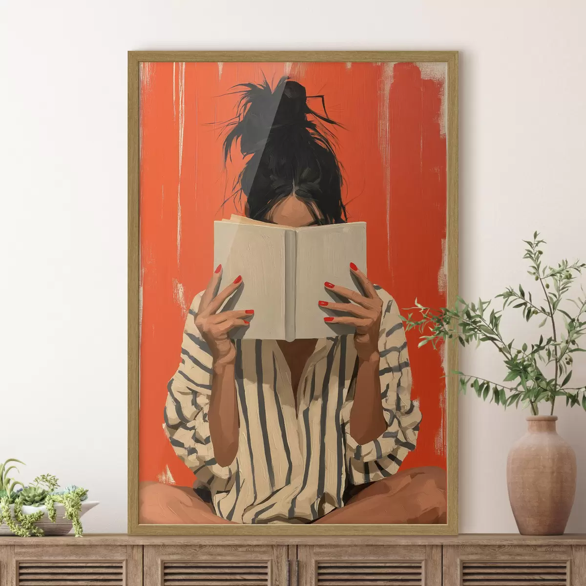 Poster Ein Mädchen mit einem Buch f50682