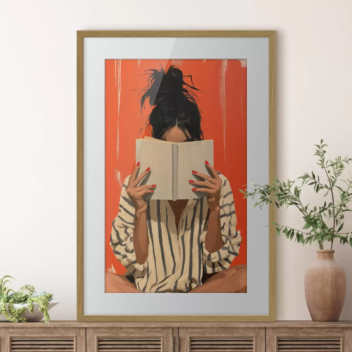 Poster Ein Mädchen mit einem Buch f50682