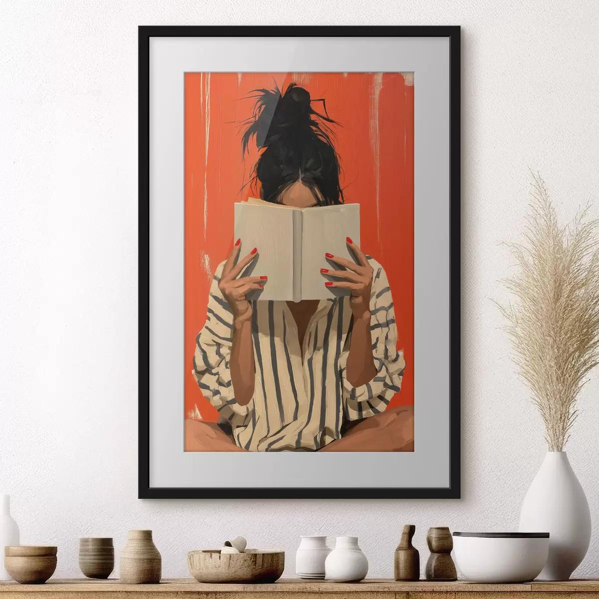 Poster Ein Mädchen mit einem Buch f50682