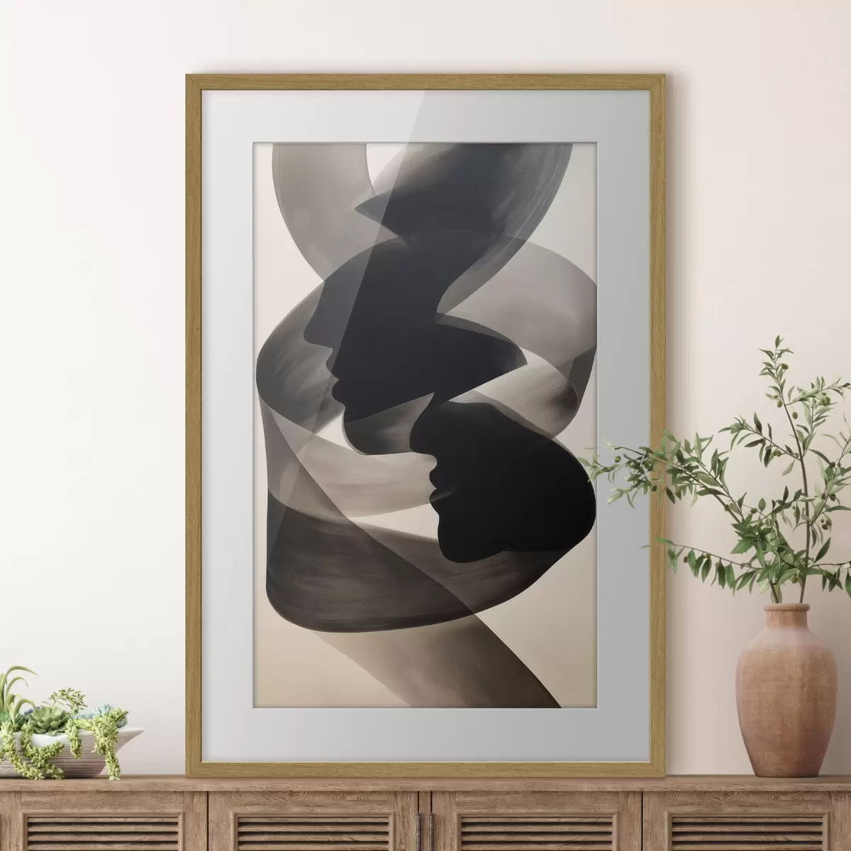 Poster Abstrakte Silhouettengesichter f50697