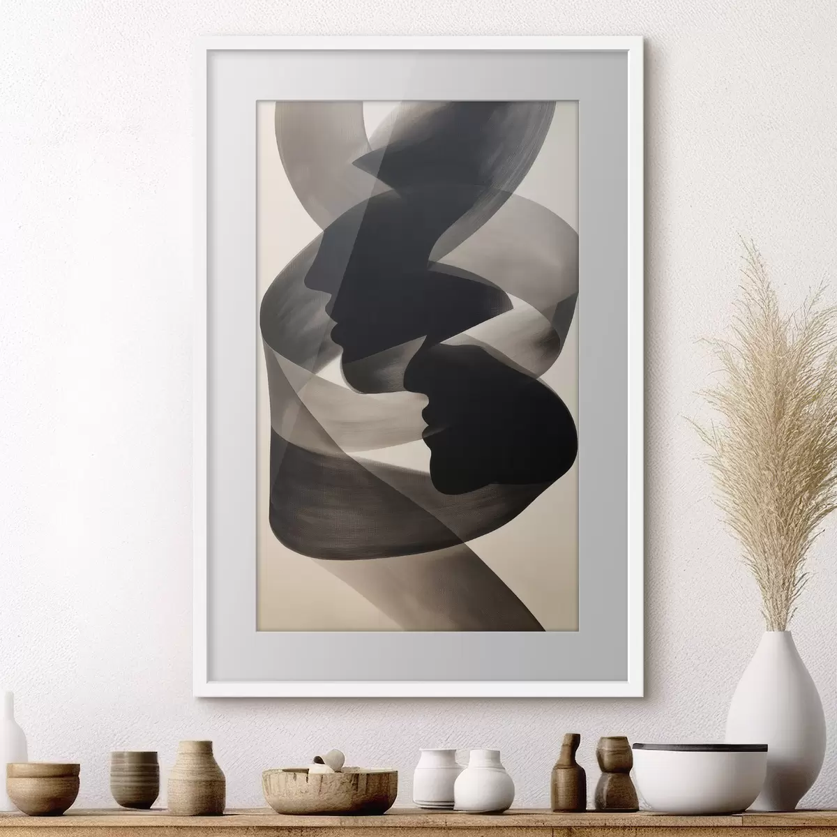 Poster Abstrakte Silhouettengesichter f50697