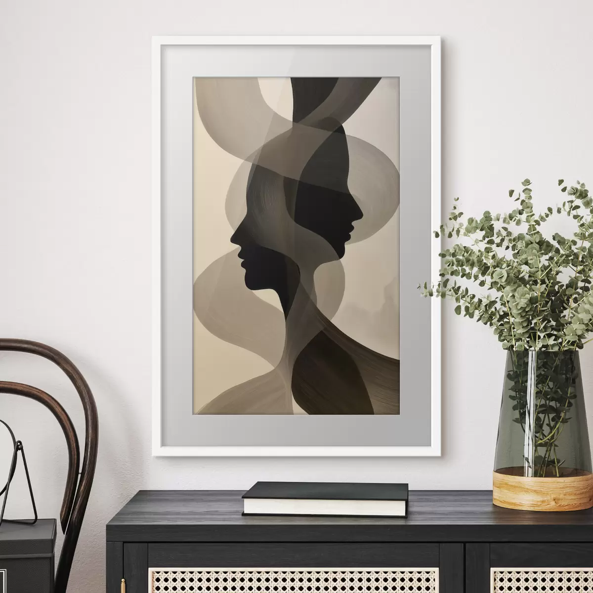 Poster Abstrakte Silhouettengesichter f50698