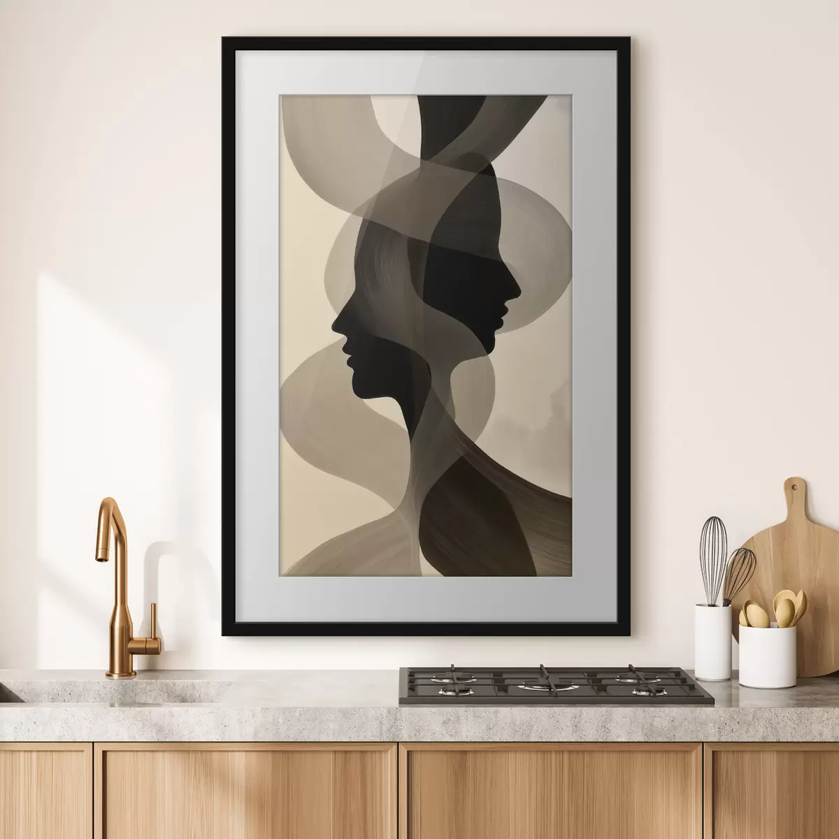 Poster Abstrakte Silhouettengesichter f50698