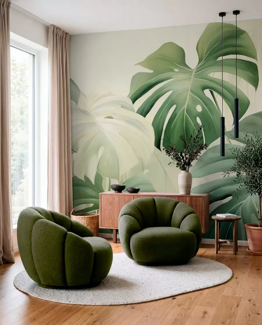 Fototapete Monstera, Palmblätter w05909