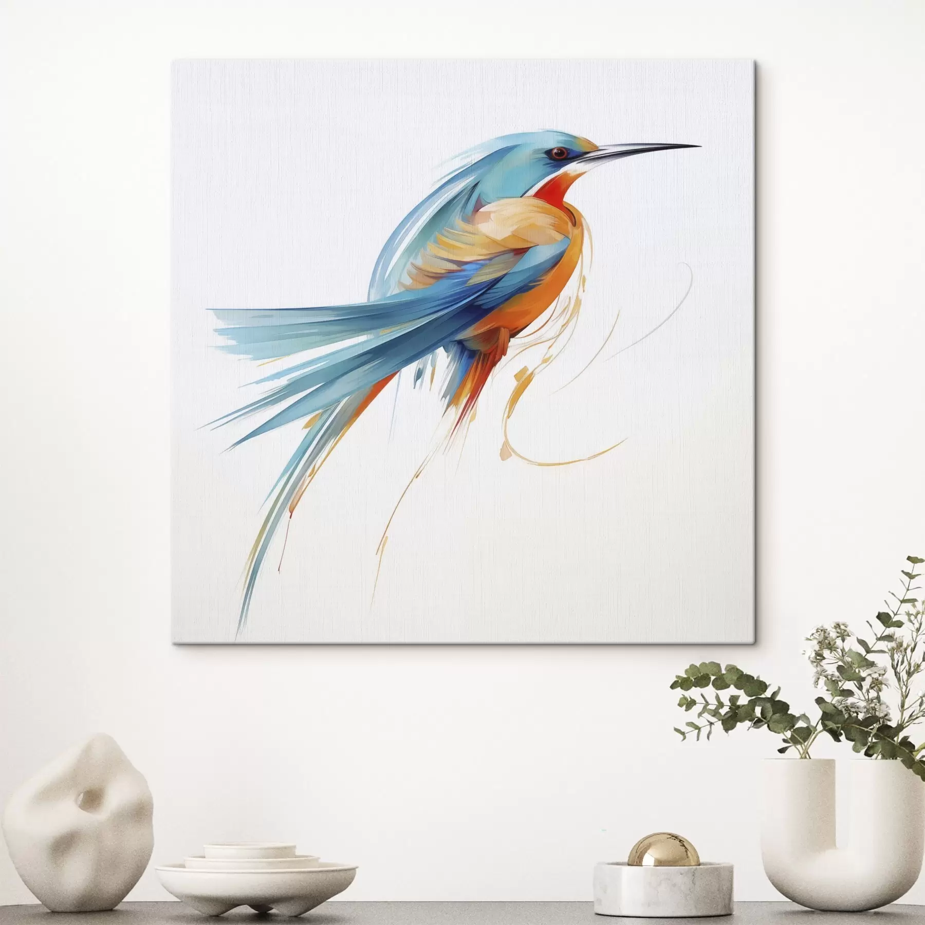Fototapete Abstrakter Vogel, Nachbildung eines Gemäldes s50782