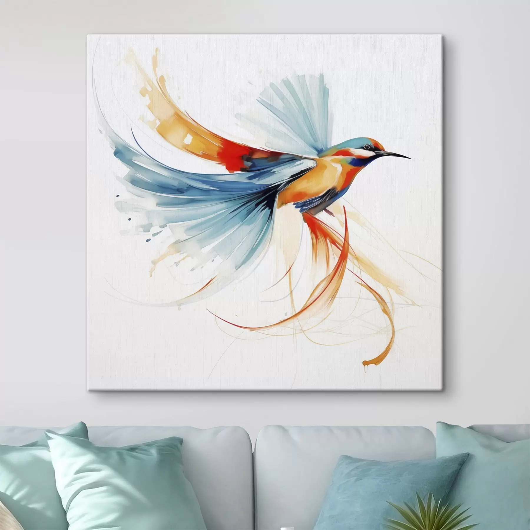 Fototapete Abstrakter Vogel, Nachbildung eines Gemäldes s50783